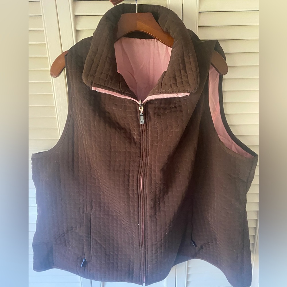 AVENUE WOMENS PUFFER VEST MAUVE/PINK LINING 26/28